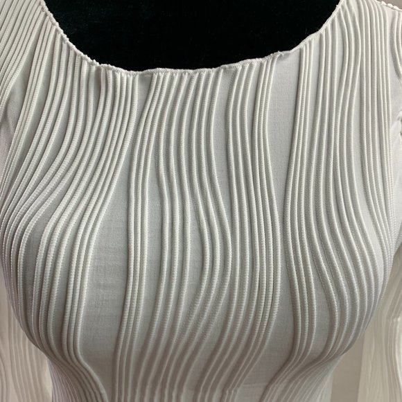 White Frenchy Silky Textured  Round Neck Tee - Picture 9 of 11